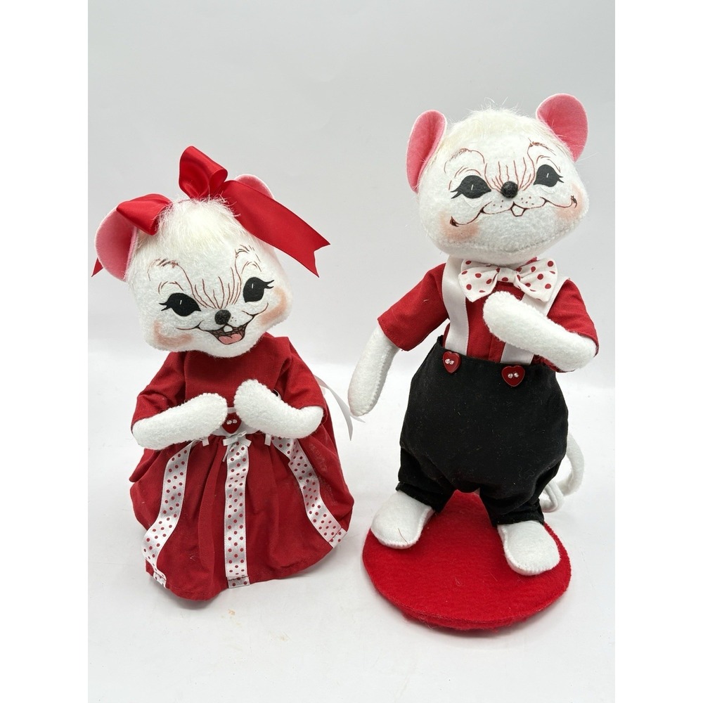 Rare VALENTINES DAY Sweetheart Boy & Girl SET ANNALEE Dolls 10" ▬ 2009 ▬